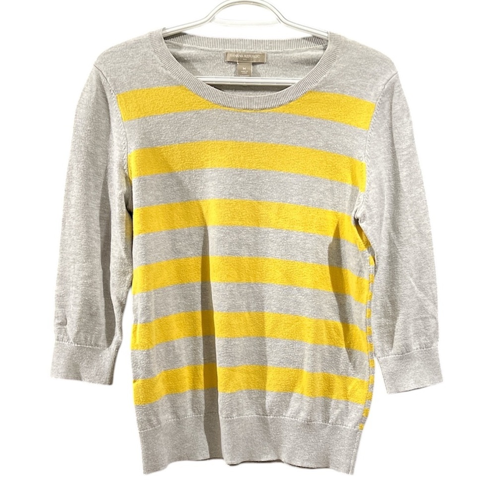 Banana Republic Gray & Yellow Sweater - Pre-Loved size Medium